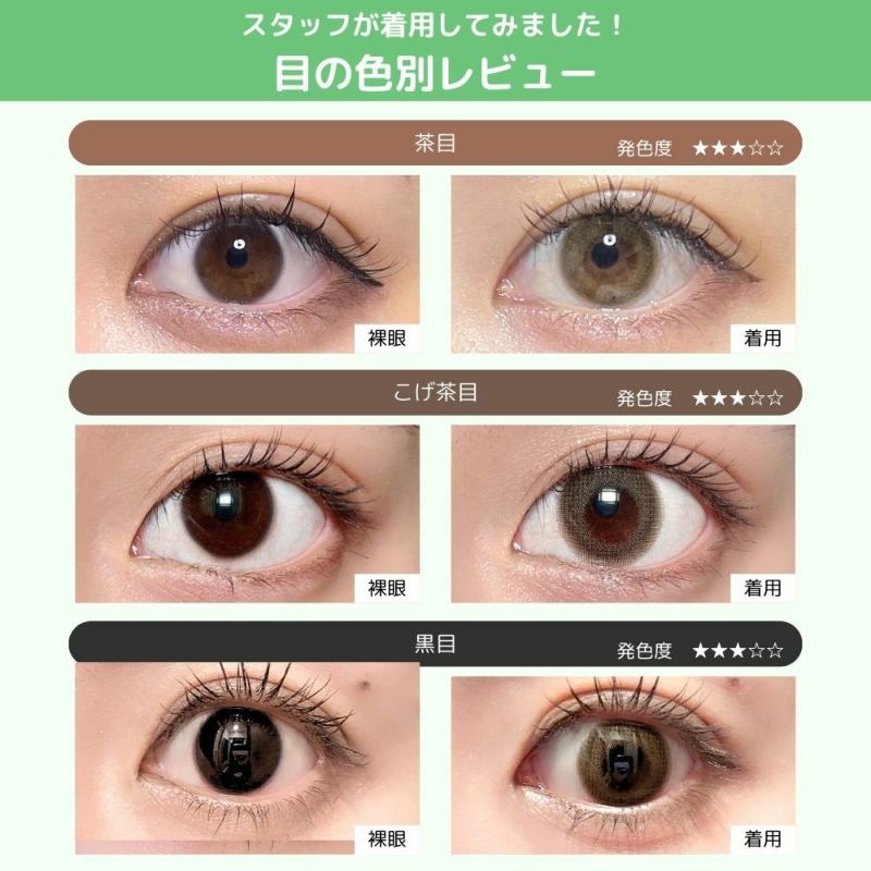 トパーズ(TOPARDS) カラコン - 指原莉乃(さっしー)  [1day] トパーズ ツイントパーズ 目の色別比較