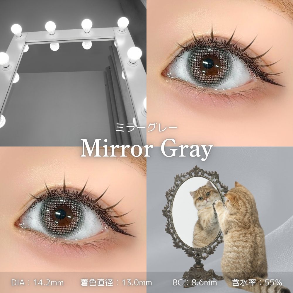 ミラーグレー　モラク　ワンデー　装用画像