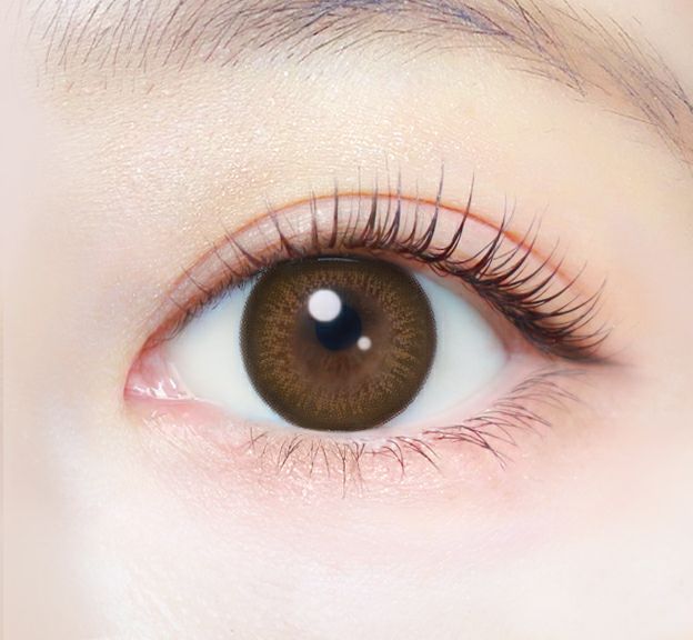 エバーカラーワンデーナチュラル シャンパンブラウン 新木優子 装用画像