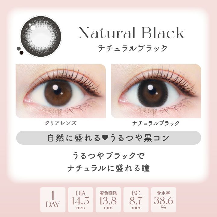 エバーカラーワンデーナチュラル ナチュラルブラック 新木優子 レンズポイント