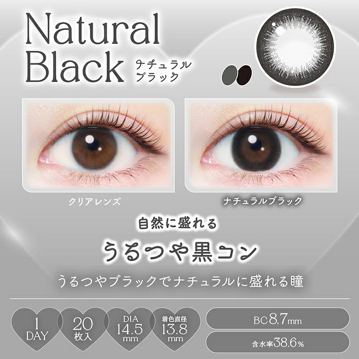 エバーカラーワンデーナチュラル ナチュラルブラック 新木優子 レンズポイント