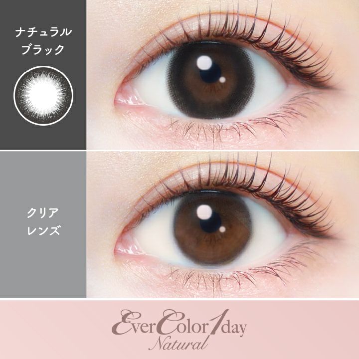 エバーカラーワンデーナチュラル ナチュラルブラック 新木優子 装用画像