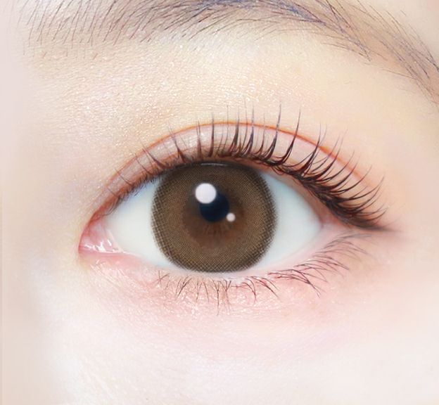 エバーカラーワンデーナチュラル クリアキャメル 新木優子 装用画像