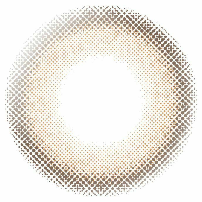 エバーカラーワンデーナチュラル クリアキャメル 新木優子 レンズ画像