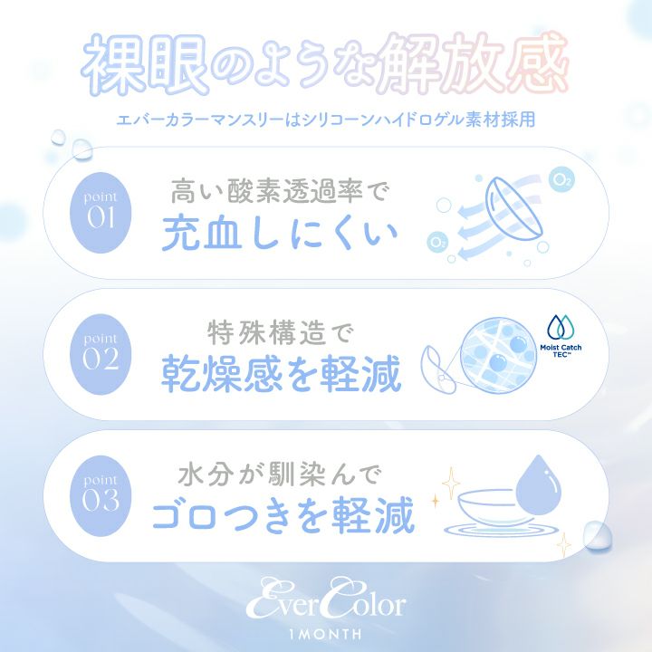 エバーカラー (EverColor) カラコン - 新木優子　ピュアマカロン　シリコンハイドロゲルについて