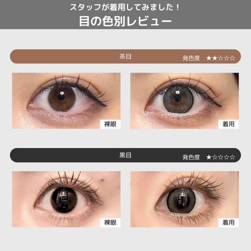 トパーズ(TOPARDS) カラコン - 指原莉乃(さっしー) ワンデー キャットパール 目の色別比較