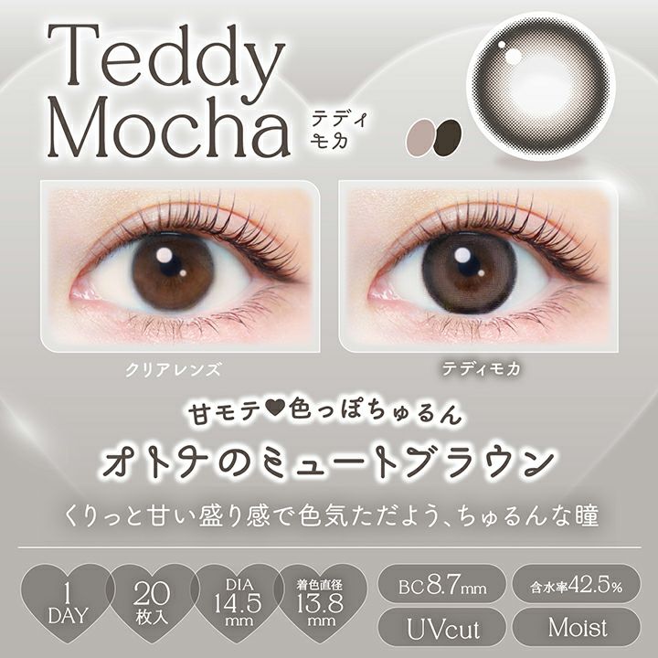 [1day] エバーカラーワンデーナチュラル テディモカ　　レンズ説明画像